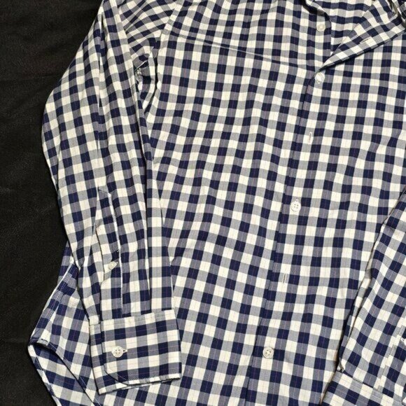 Bonobos Slim Fit Blue & White Checkered Button-Down Shirt Size Medium - Picture 6 of 16